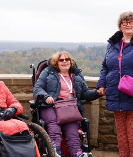 Members of Surrey Coalition of Disabled People at Box Hill viewpoint