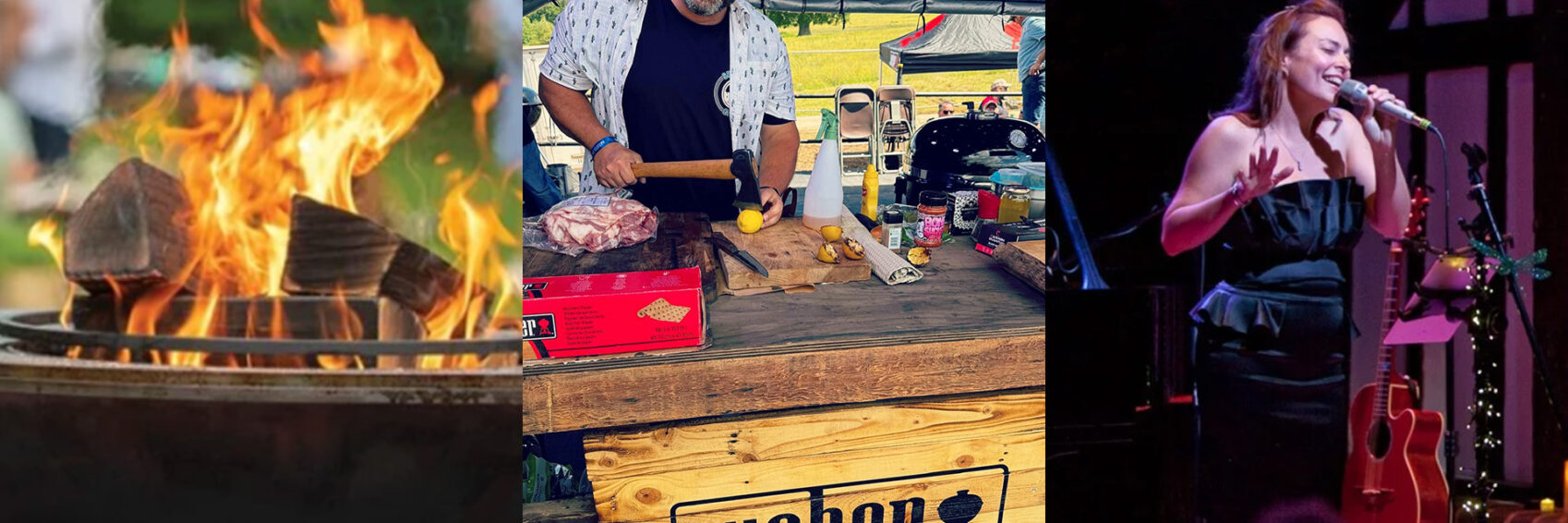 Man preparing food at the Surrey Hills Fire and Food Fair