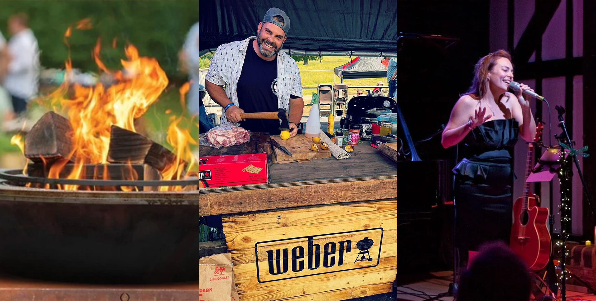 Man preparing food at the Surrey Hills Fire and Food Fair