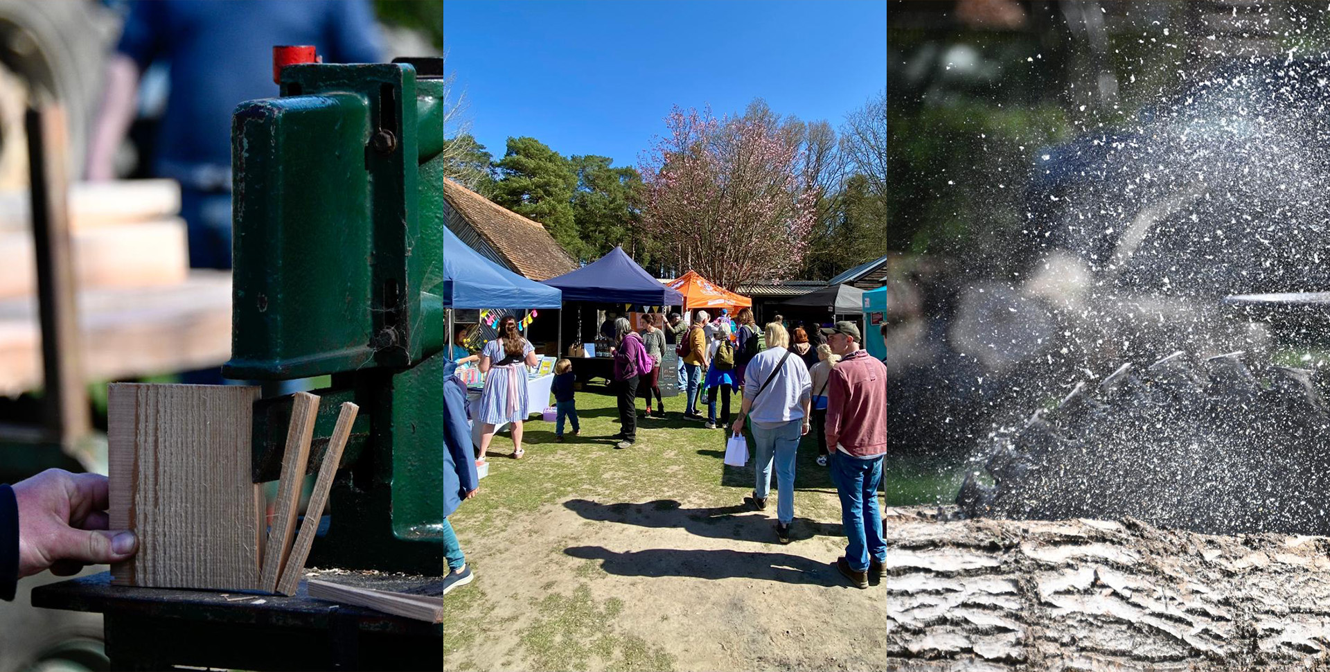 People and machinery at the Surrey Hills Spring Fair